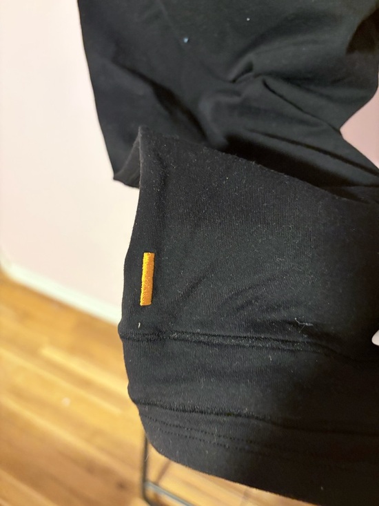 EUC Size Large Lucy Black Capri Leggings with Teal Waistband - Picture 8 of 9